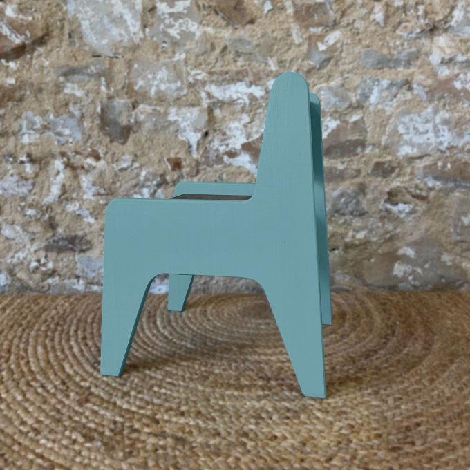petite chaise - chêne & vert d'eau