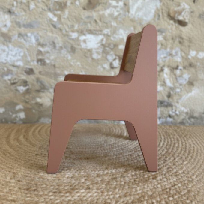 petite chaise - chêne & vieux rose